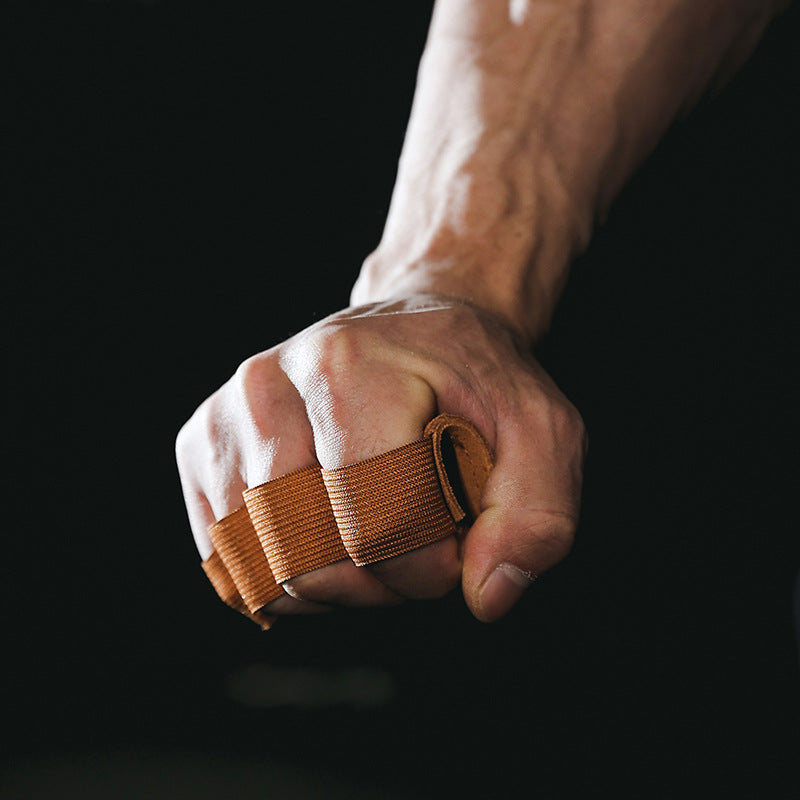 Cowhide Fitness Booster Stripe Four Fingers Hand Protector Fitness Protective Gear